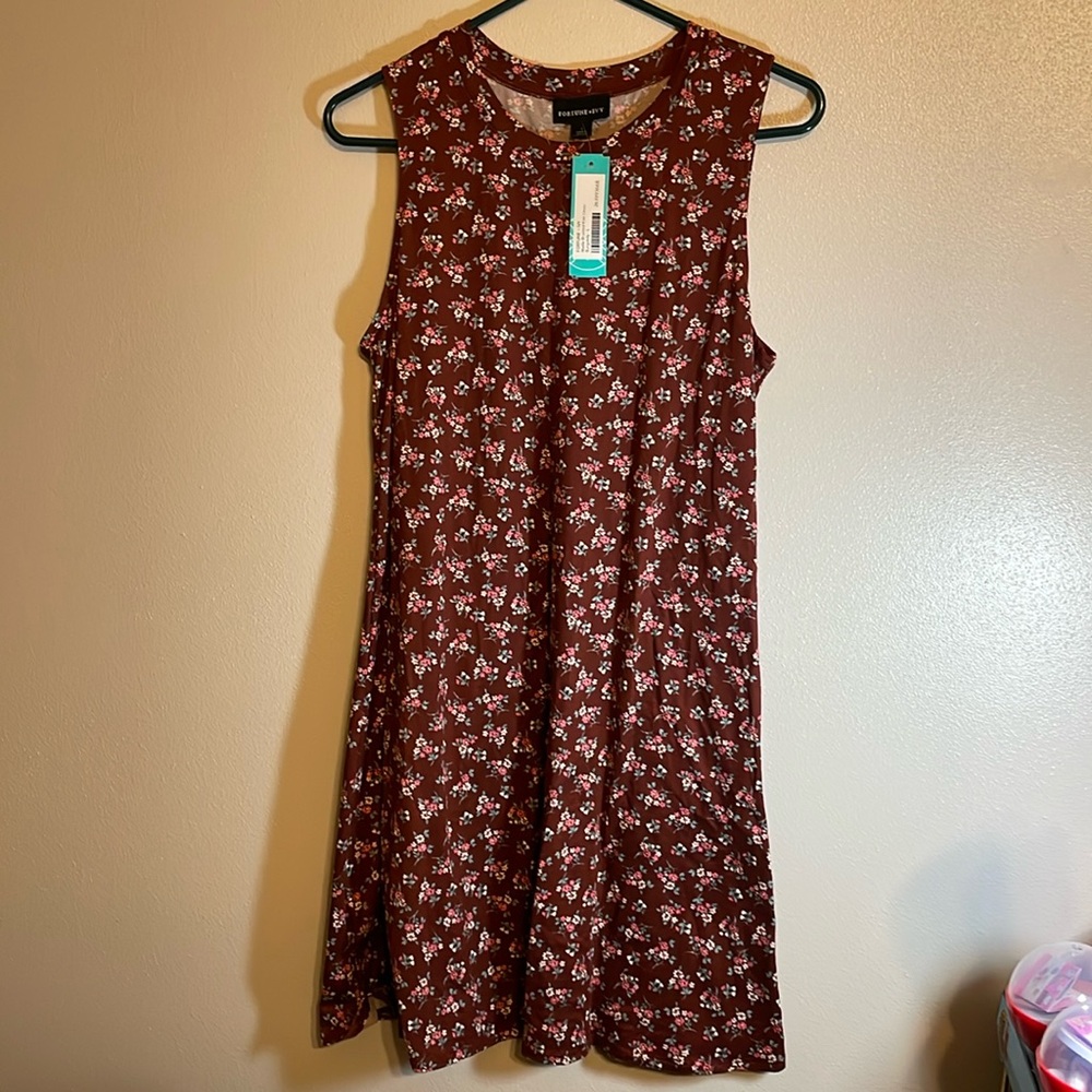 Burgundy Sleeveless Knit Dress